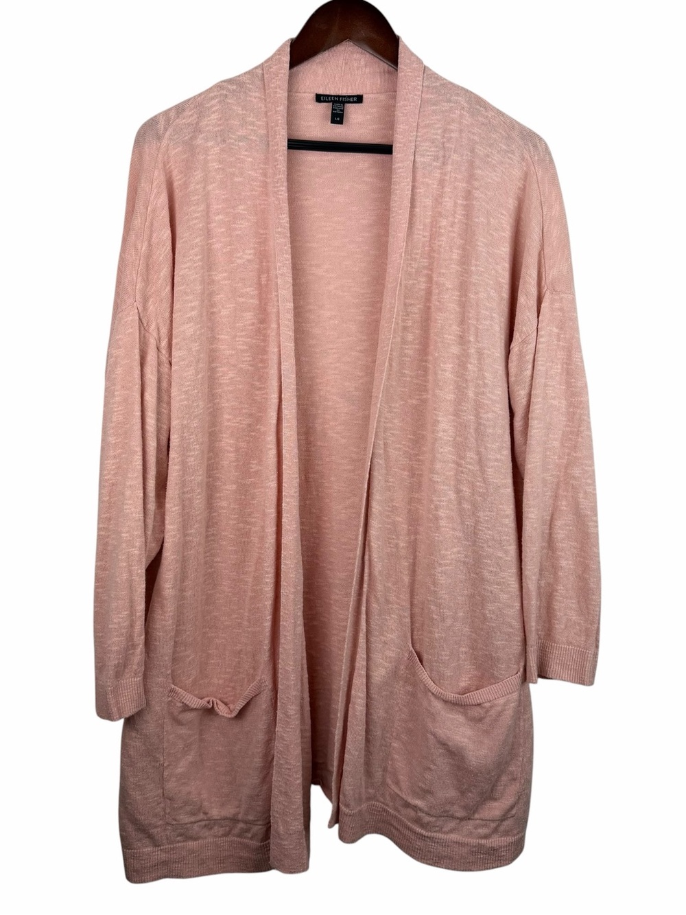 Eileen Fisher | Blush Pink Organic Linen Cotton Open Front Cardigan